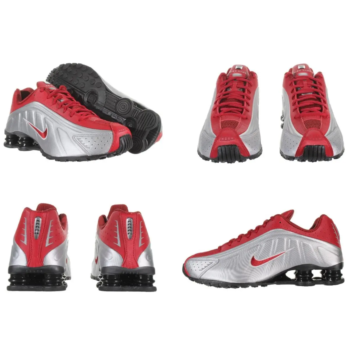 Nike shoes - Nike Shox R4 - Shox - HQ1988 009 - Metallic Silver, Team Crimson 4