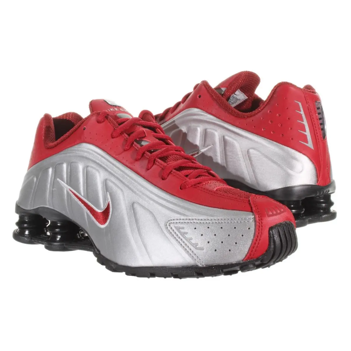 Nike shoes - Nike Shox R4 - Shox - HQ1988 009 - Metallic Silver, Team Crimson 6