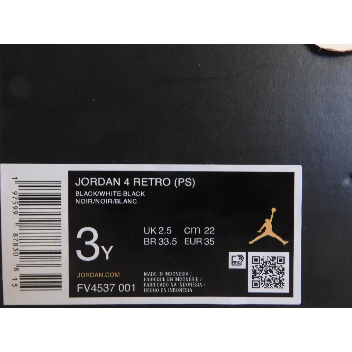 Nike shoes - Air Jordan 4 - Air - FV4537-001 - Black (UPC: 197599878308) 6