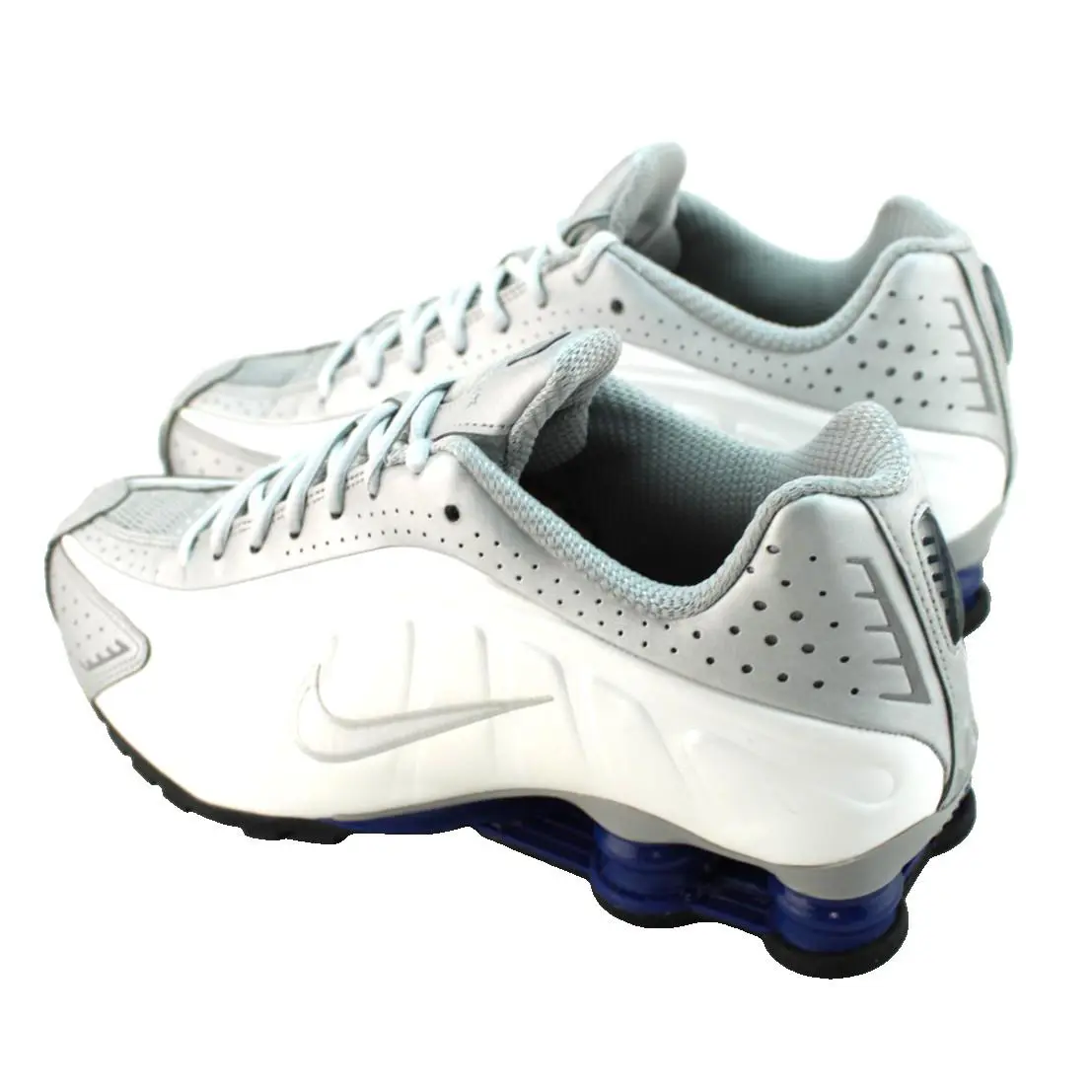 Nike shoes - Nike Shox - Shox - White / Metallic Silver / Blue (UPC: 00198480935896) 4