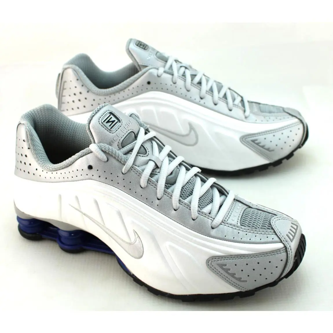 Nike shoes - Nike Shox - Shox - White / Metallic Silver / Blue (UPC: 00198480935896) 0