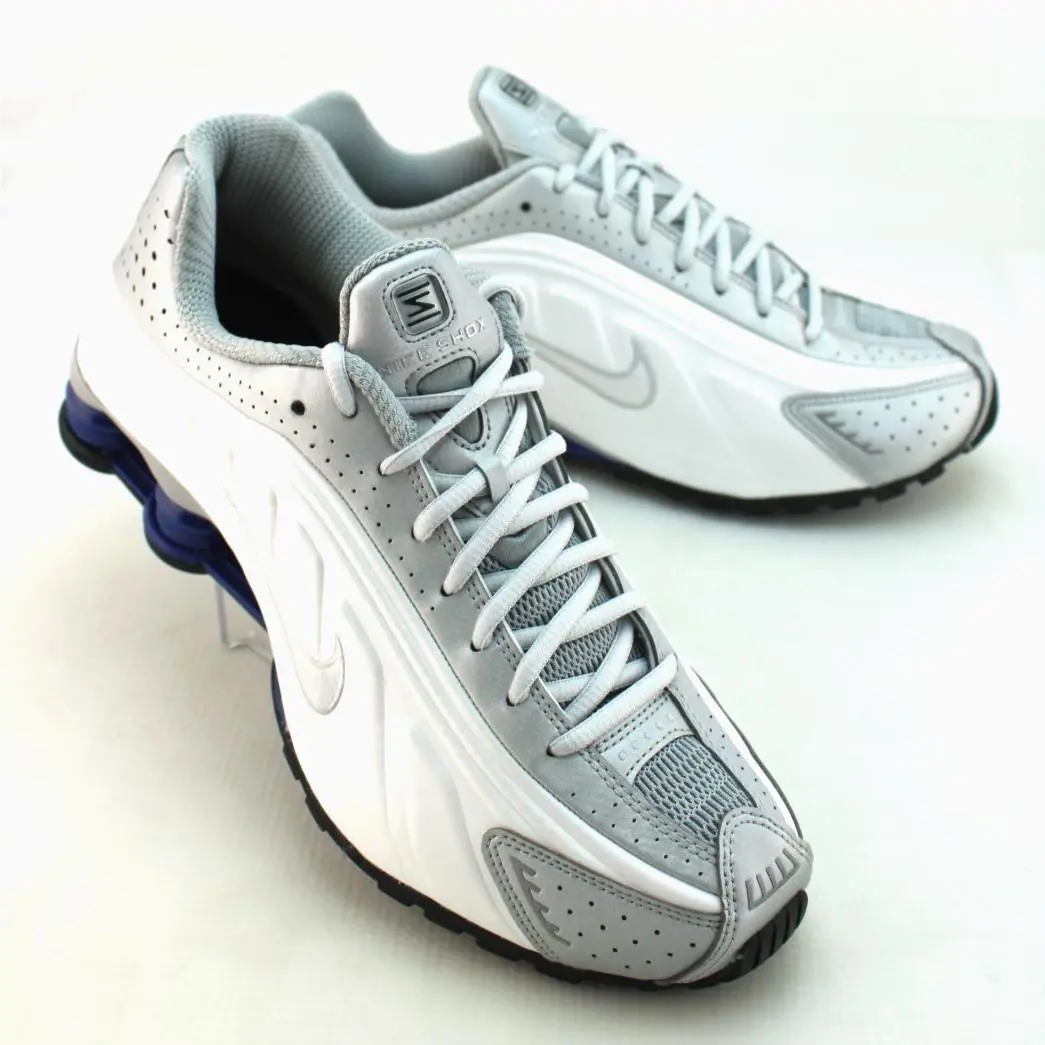 Nike shoes - Nike Shox - Shox - White / Metallic Silver / Blue (UPC: 00198480935896) 2