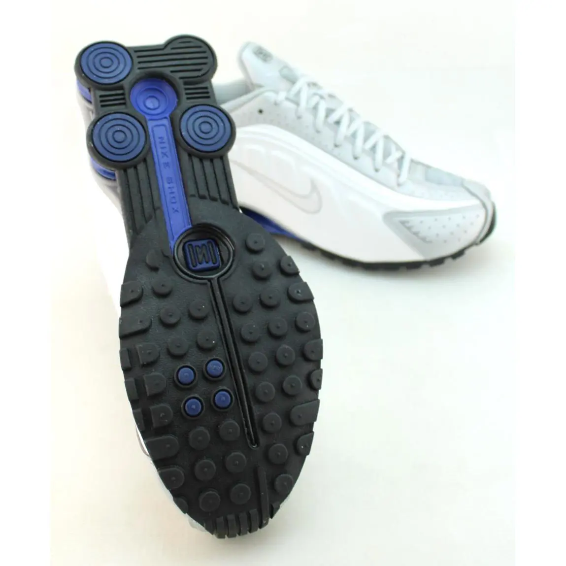 Nike shoes - Nike Shox - Shox - White / Metallic Silver / Blue (UPC: 00198480935896) 6