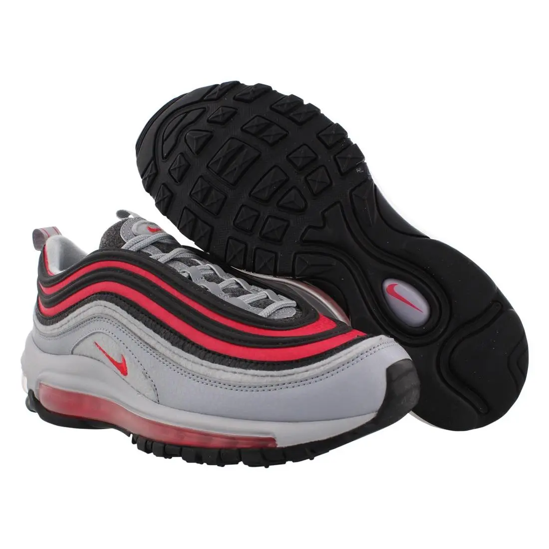 Nike Air Max 97 Felt Girls Shoes Size 4.5 Color: Wolf Grey/red Orbit/black