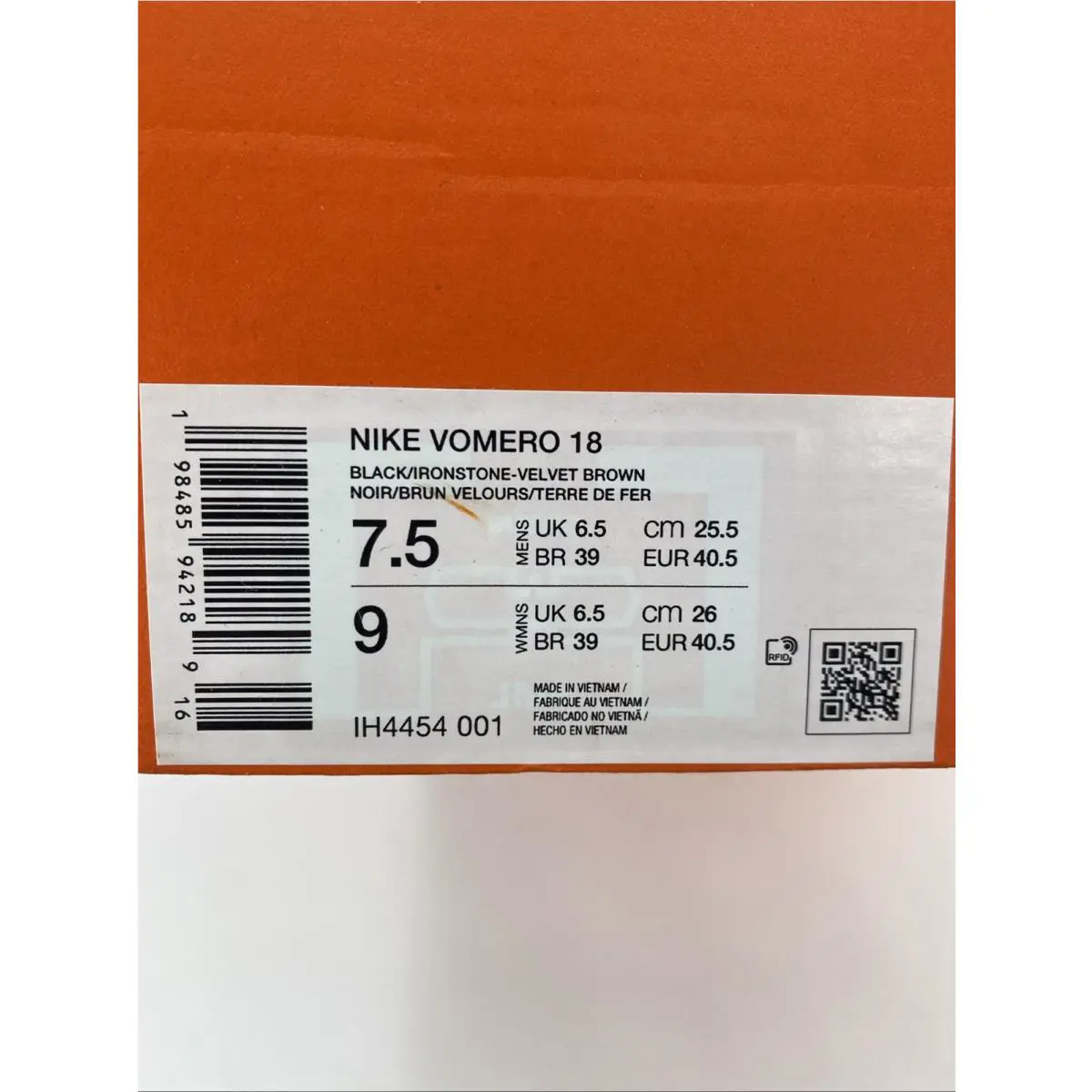 Nike shoes - Nike Vomero 18 - Vomero - IH454 001 - Black/Ironstone-Velvet Brown (UPC: 198485942349) 7
