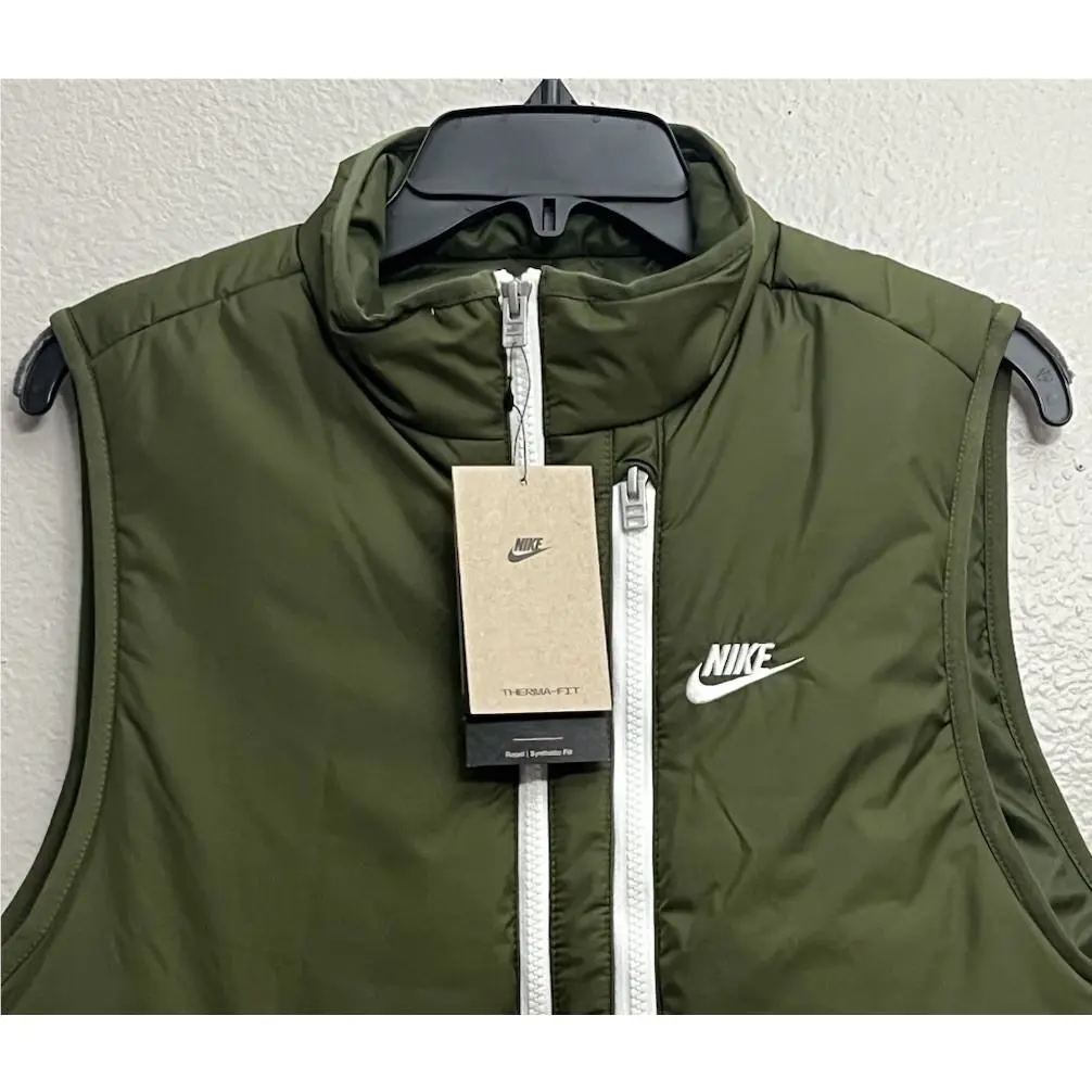 Nike clothing - Nike Therma-Fit Legacy Insulated Puffer Vest - DD6869-326 - Rough Green (UPC: 195239078255) 0