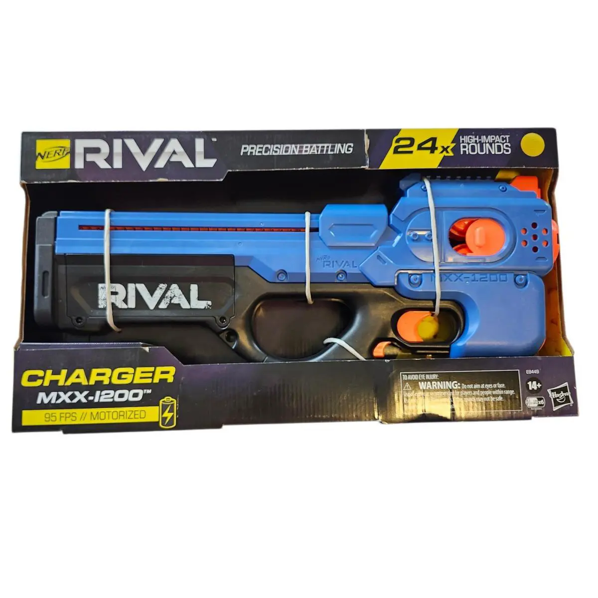 Nerf Rival Charger MXX-1200 Motorized Blaster Blue E8449 24 Rounds
