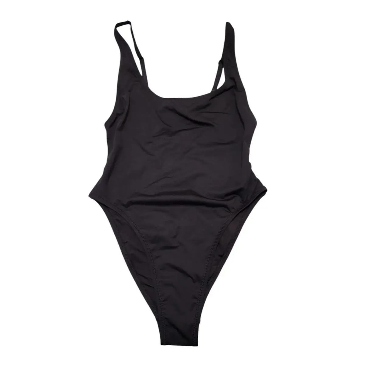 Skims Womens M Swim Scoop Neck One Piece Swimsuit Wireless Black SW-SNO-0044