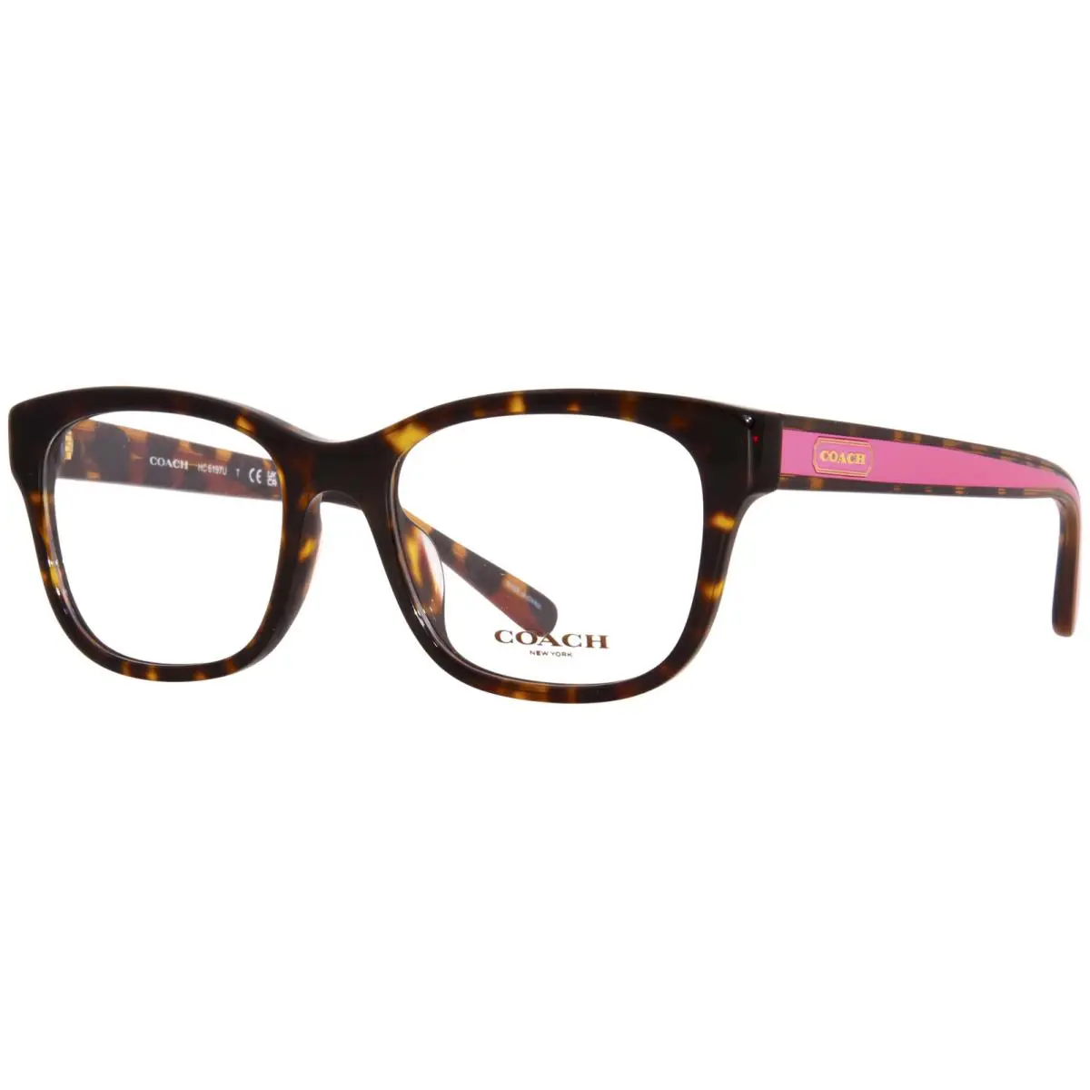 Coach HC6197U 5120 Eyeglasses Women`s Dark Tortoise Full Rim Square Shape 53mm