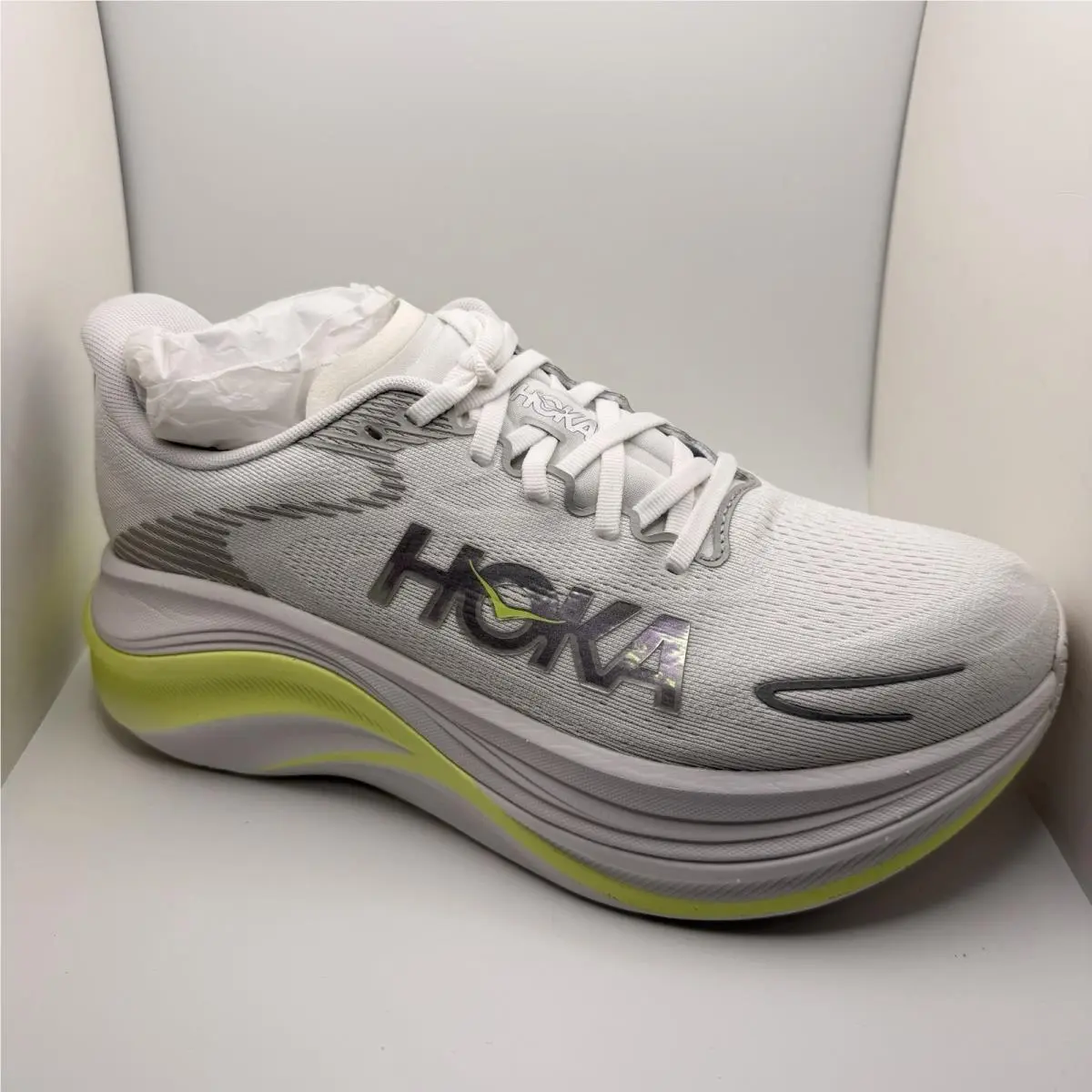 Hoka Skyward X 2 Women`s Running Shoes Sneakers Supertrainer Size 9B White Neon