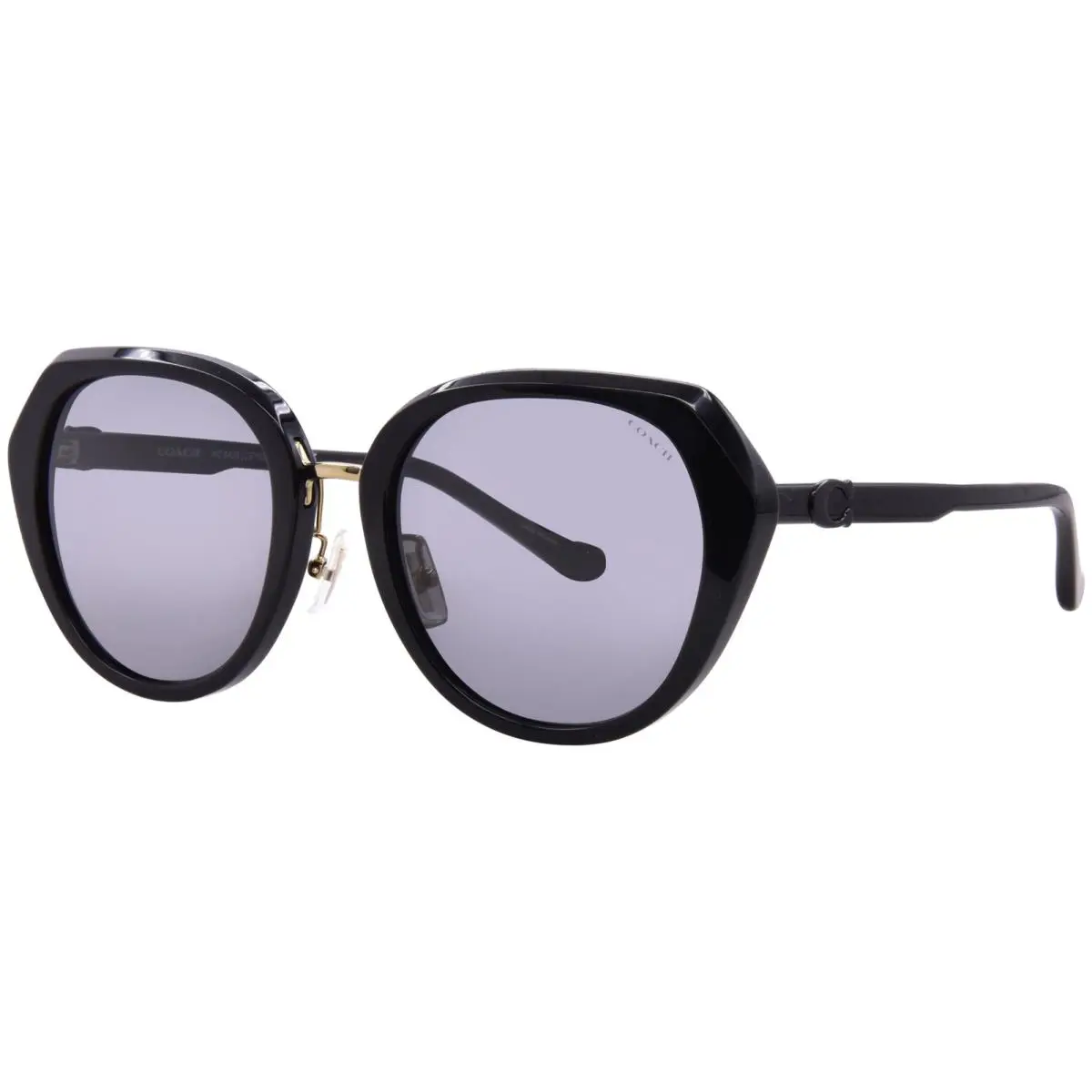 Coach CBY93 HC8436 500287 Sunglasses Women`s Black/grey Solid 55mm