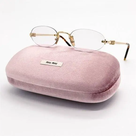 Miu Miu Sunglasses MUA54S 5AK08N Oval Gold/clear Women MU A54S Smu A54