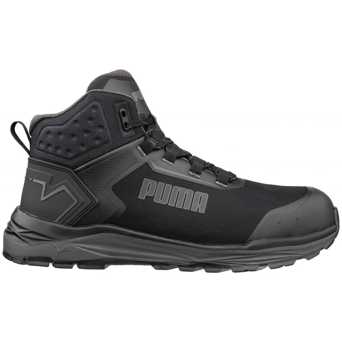 Puma Safety Men`s Fusion Mid Composite Toe Work Boot Black/grey - 635605 Black/ - BLACK/GREY