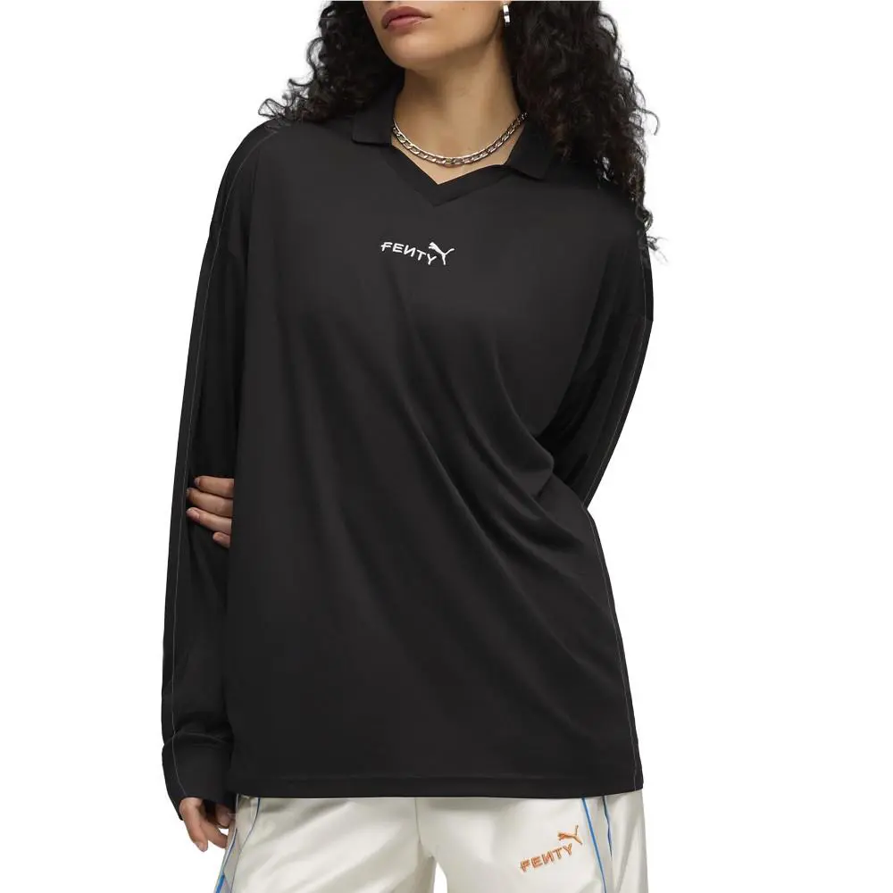 Puma clothing - PUMA Fenty X  Collared Long Sleeve Goalie Jersey - 63378601 - Black 1