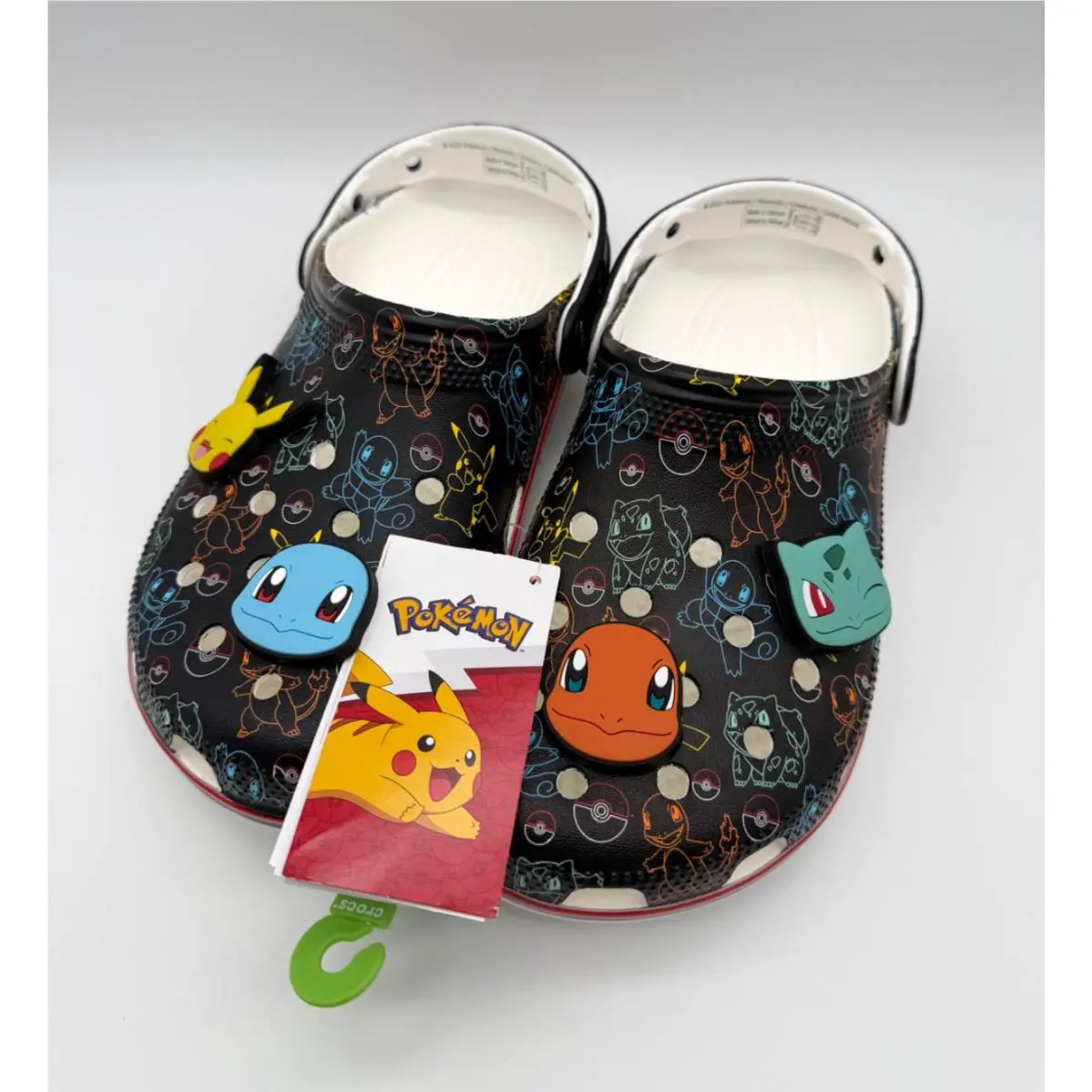 Crocs x Pokemon Pokemon Starters Black White Classic Clog w Jibbitz 211343-90H