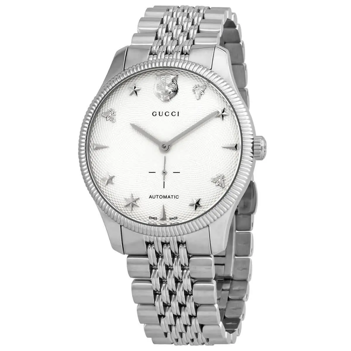G-timeless Automatic Silver Dial Men`s Watch YA126354 by Gucci