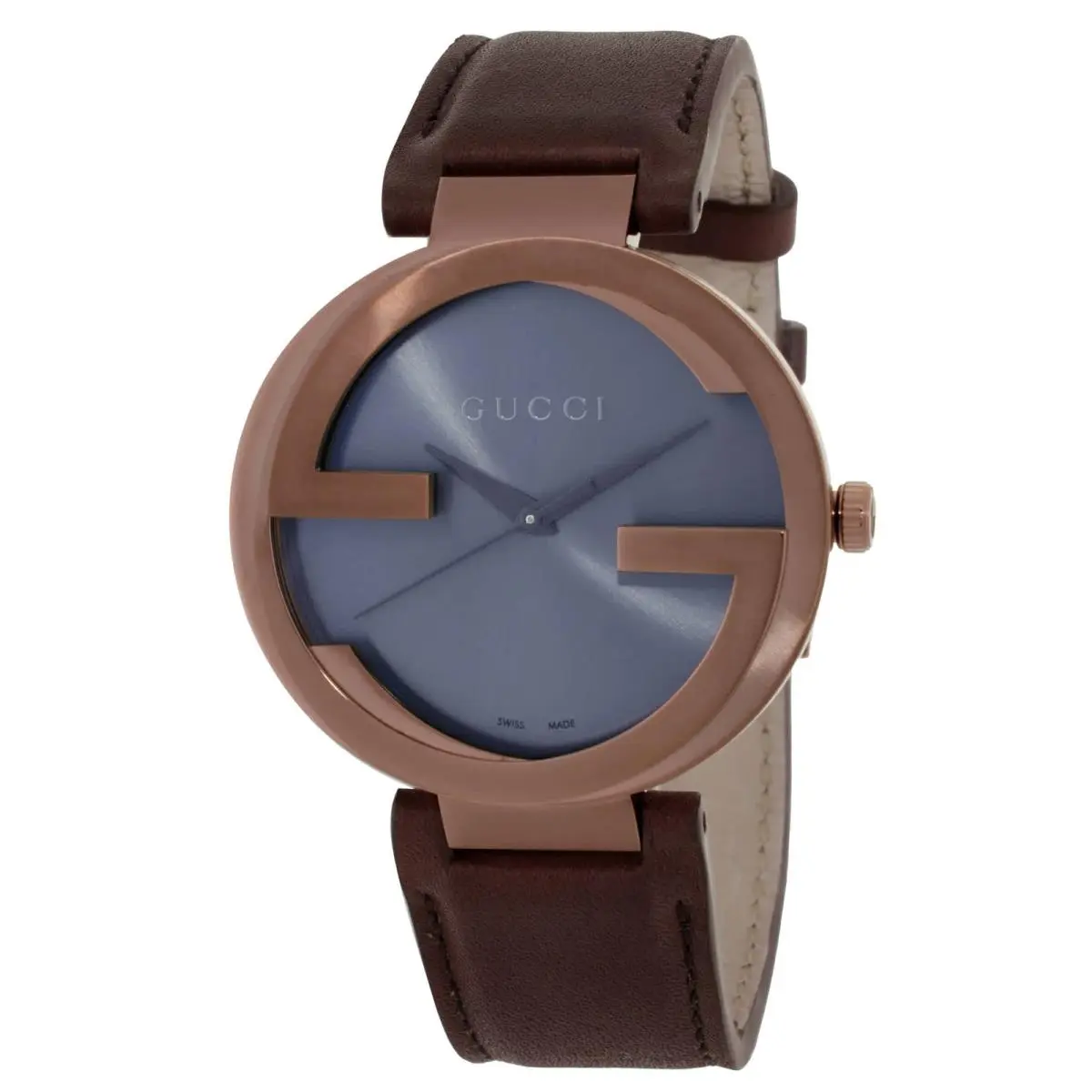 Gucci Interlocking Quartz Brown Dial Men`s Watch YA133214