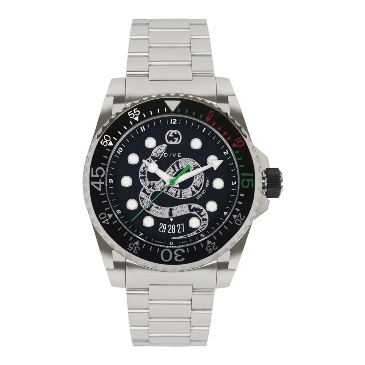 Gucci Mens Stainless Steel 45mm Bracelet Fashion Watch