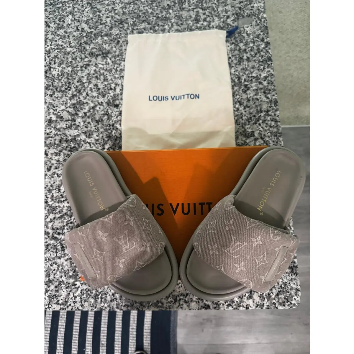 Louis Vuitton LV Pool Pillow Flat Comfort Mule Size 37.5 - Box and Bag Included