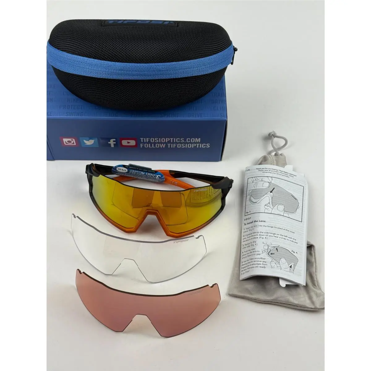 Tifosi Stash Black Orange Fade Interchangeable Sunglasses