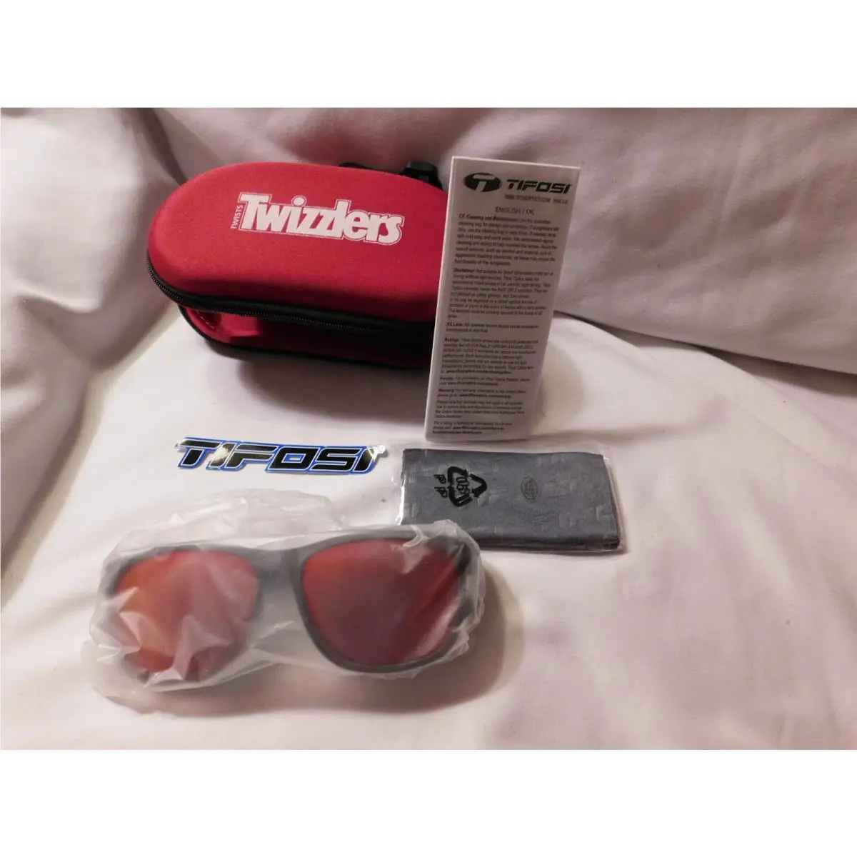 Tifosi Swank XL Sunglasses Satin Vapor/smoke Red with Tizzlers Branded Case