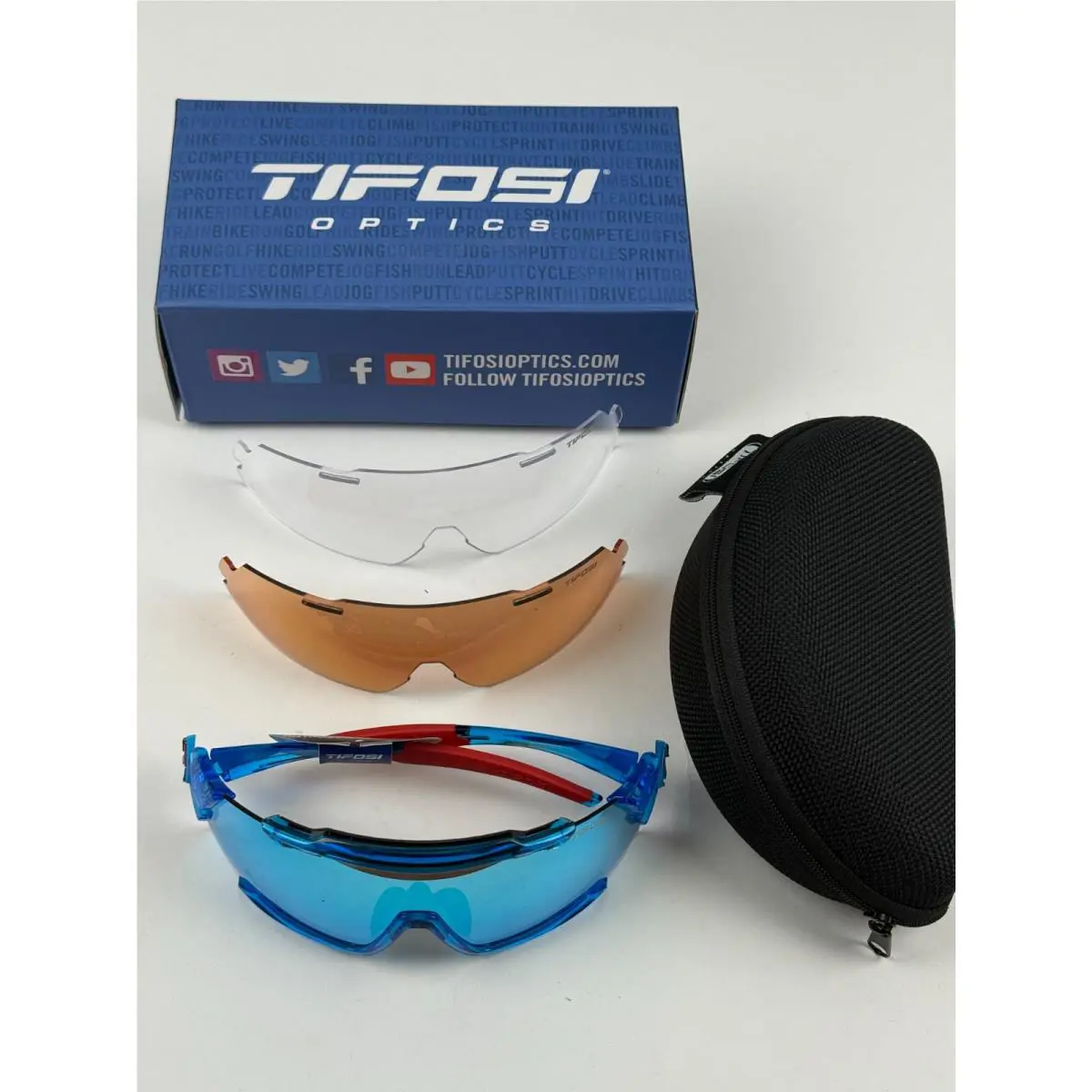 Tifosi Aethon Crystal Blue Frame Interchangeable Sunglasses