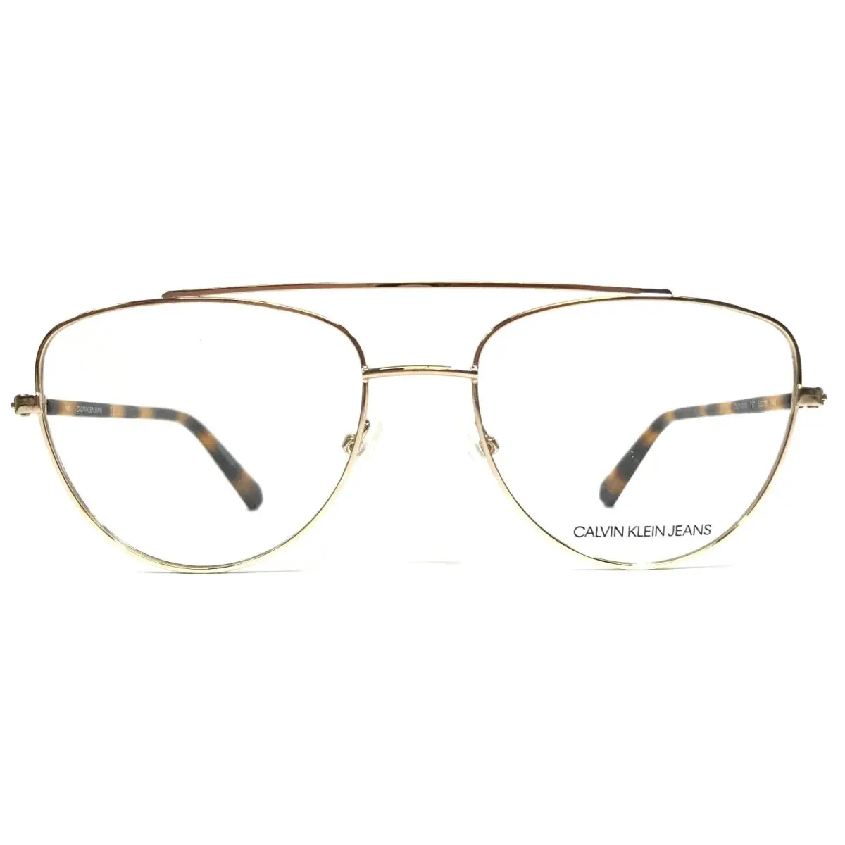 Jeans Eyeglasses Frames CKJ19308 717 Tortoise Gold Round 53-18-140 by Calvin Klein
