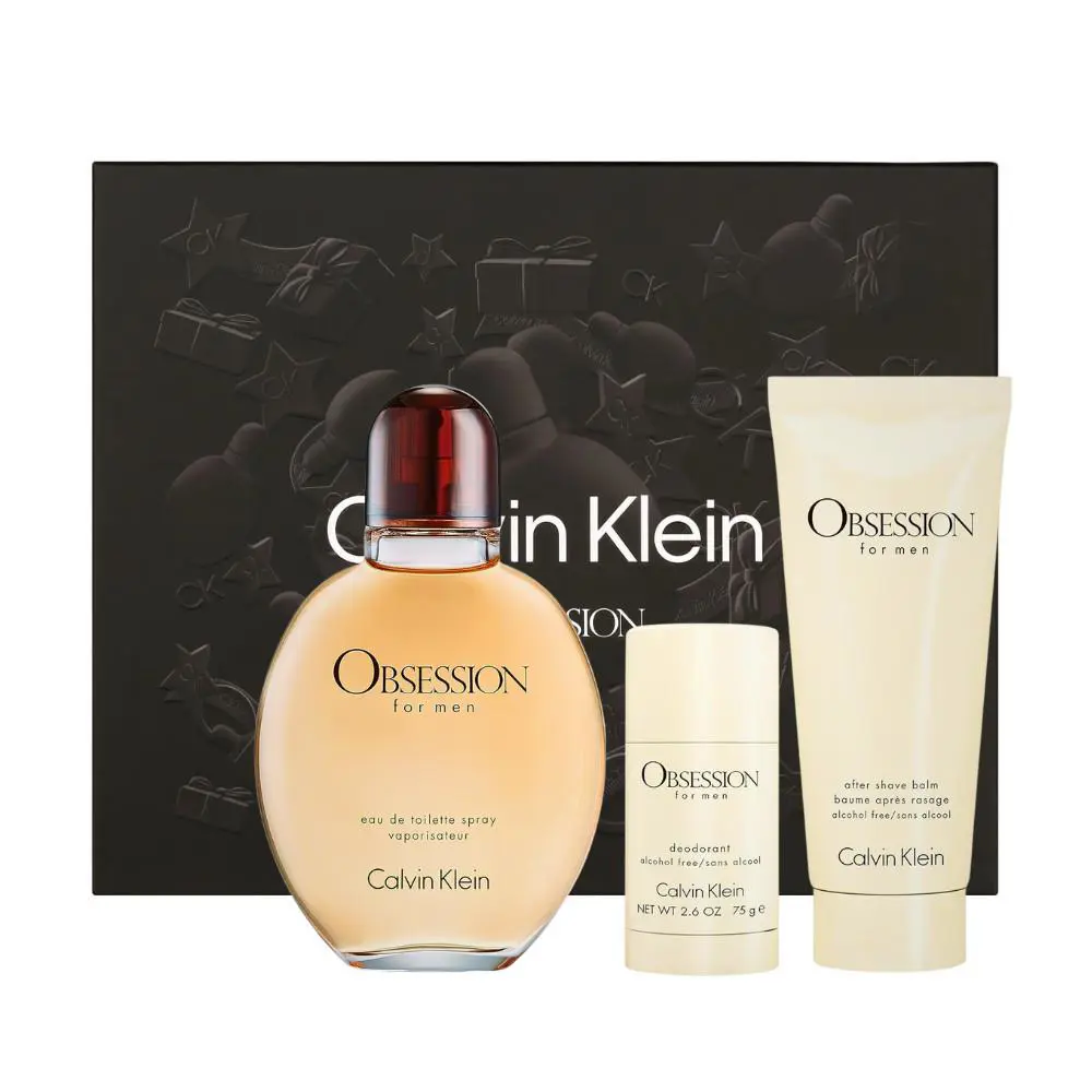 CK Obsession For Men by Calvin Klein 3PCSet with Edt + Aftershave + Deo