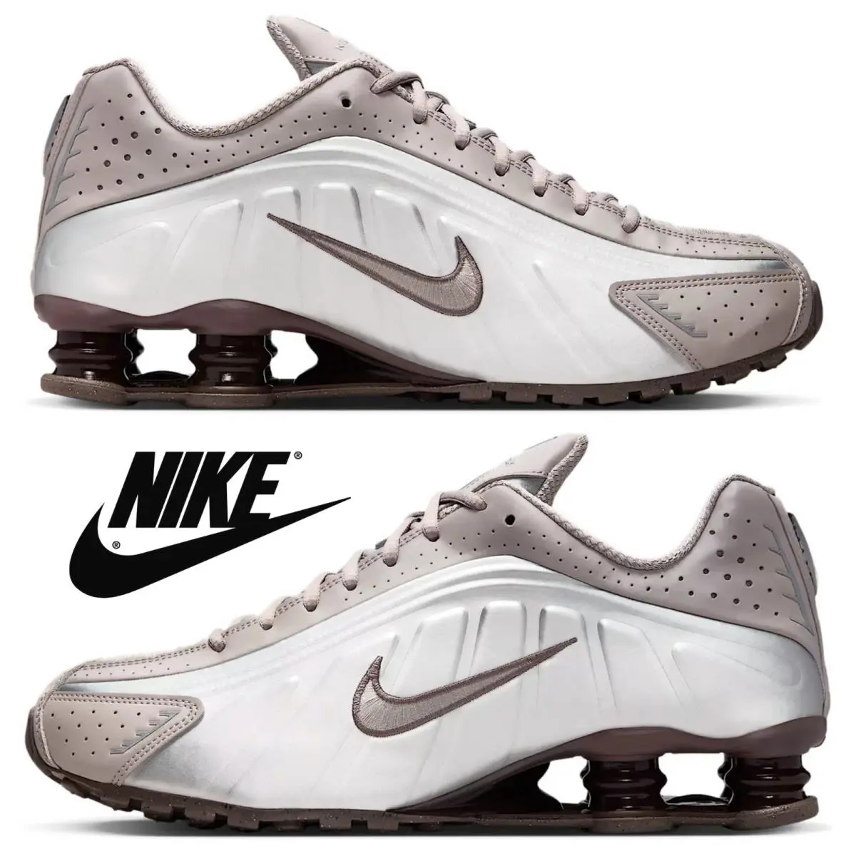 Nike shoes - Nike Shox - Shox - Brown, Maufacturer: Cave Stone/College Grey/Baroque Brown/Cave Stone 8