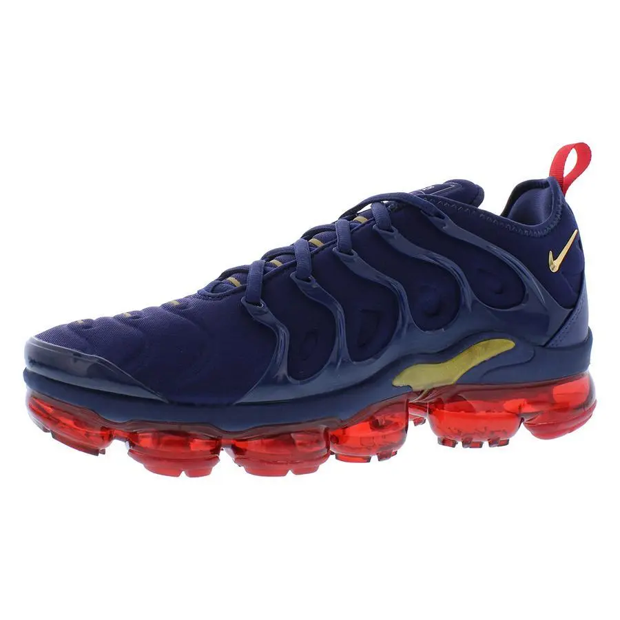 Nike Air Vapormax Plus Mens Shoes - Midnight Navy/Metallic Gold/Black/University Red, Main: Blue
