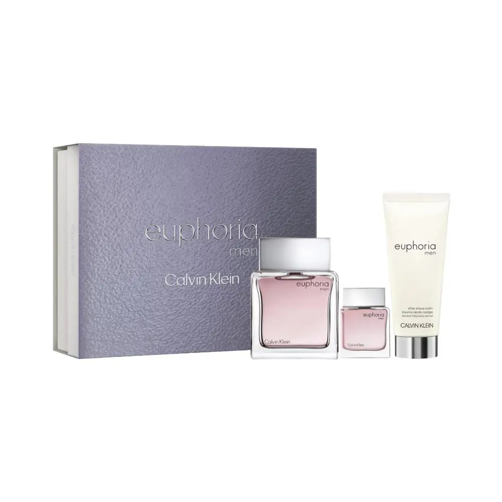 Euphoria For Men by Calvin Klein 3PC Set 3.3o Edt + After Shave + Mini Edt