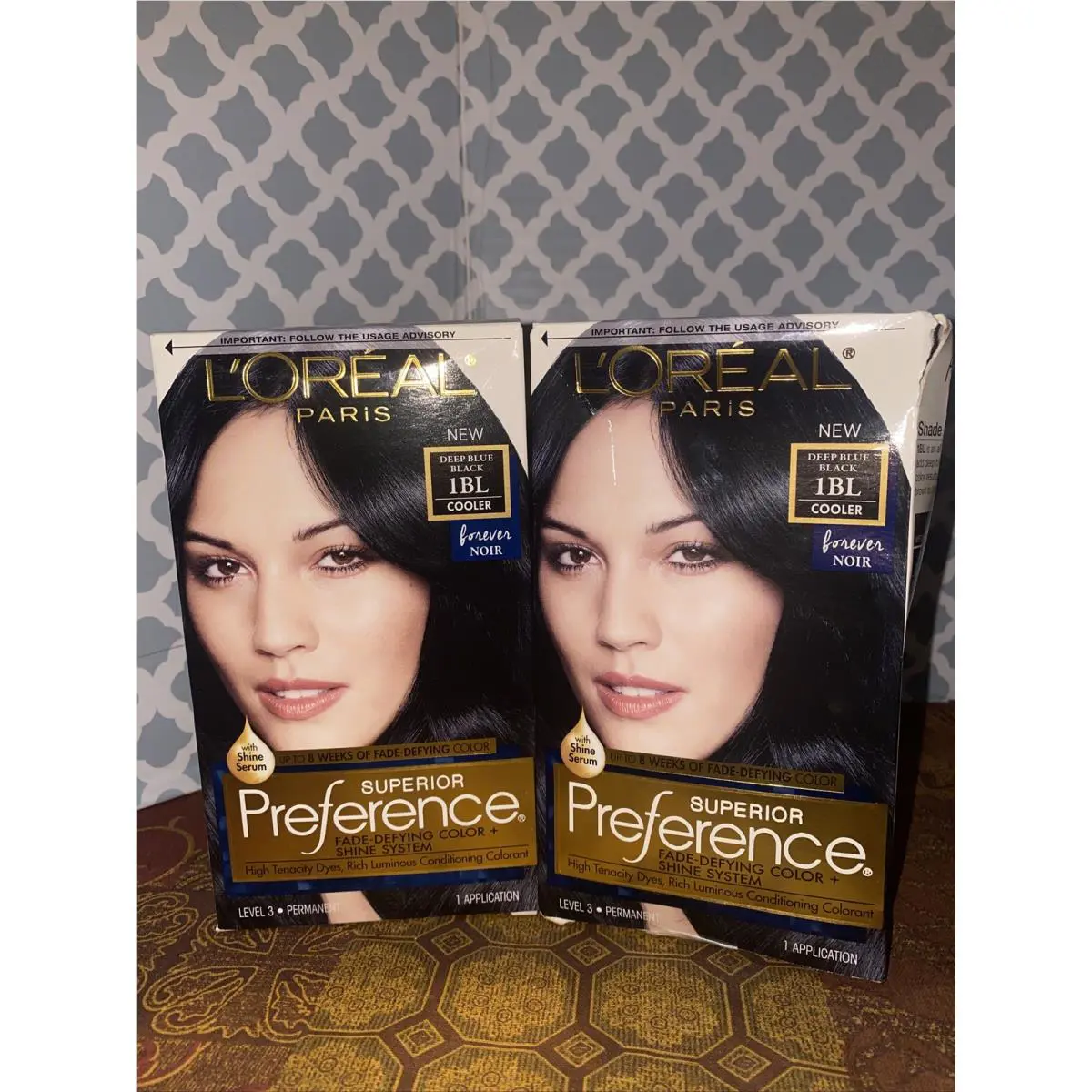 2 L`oreal Superior Preference Permanent Hair Color 1BL Deep Blue Black Dye