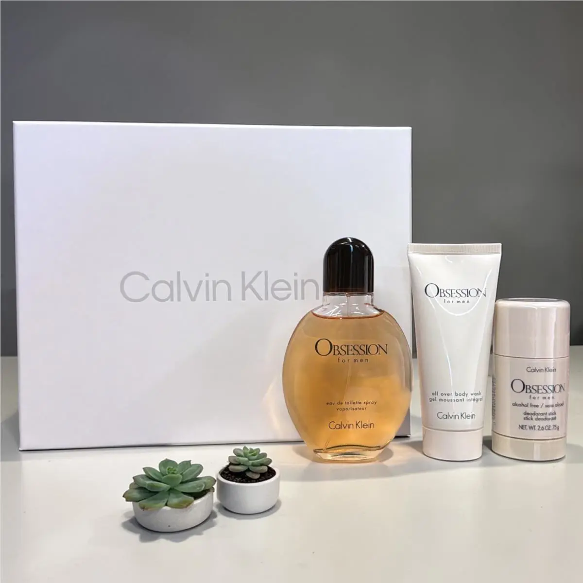 Calvin Klein Obsession For Men Set 3 Pc`s Edt 4.2/ BW 3.3 / Deo 2.6