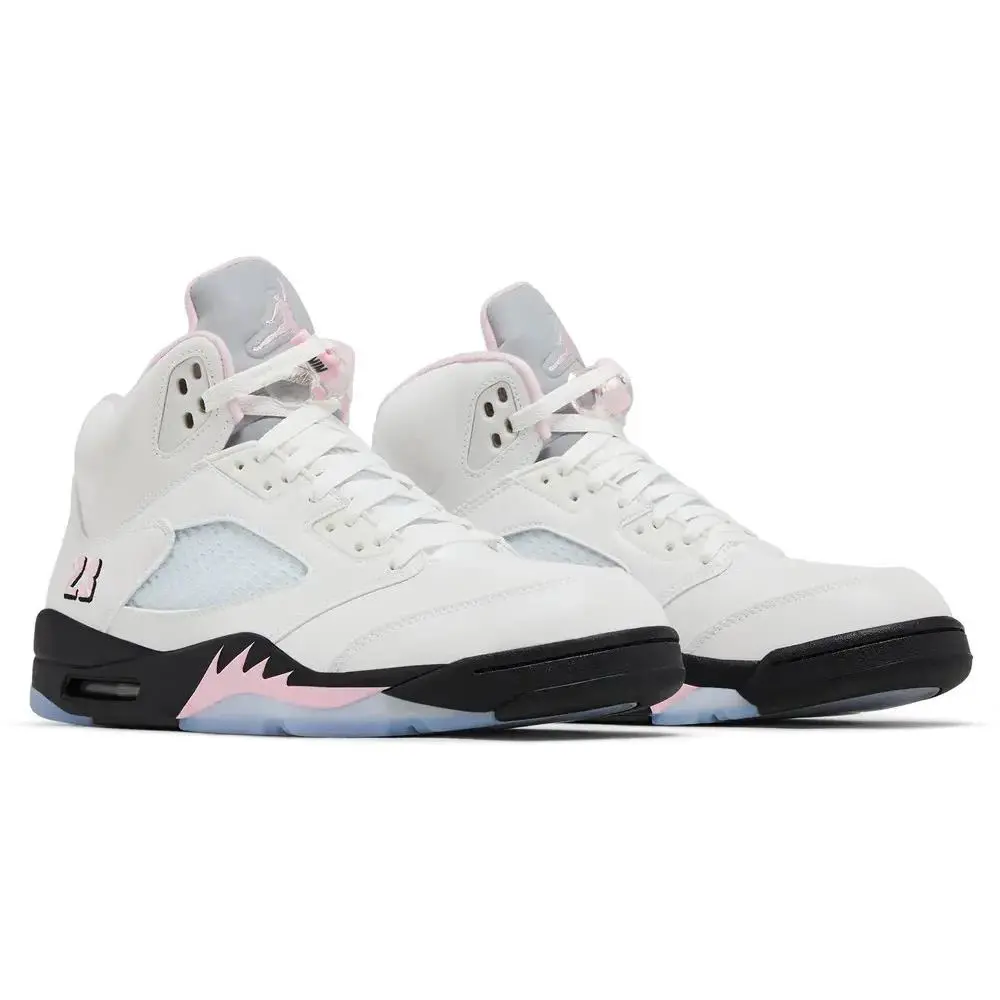 Nike Air Jordan 5 Retro Medium Soft Pink HQ7978-102 Men`s Sizes 12 14 - White/Medium Soft Pink/Black