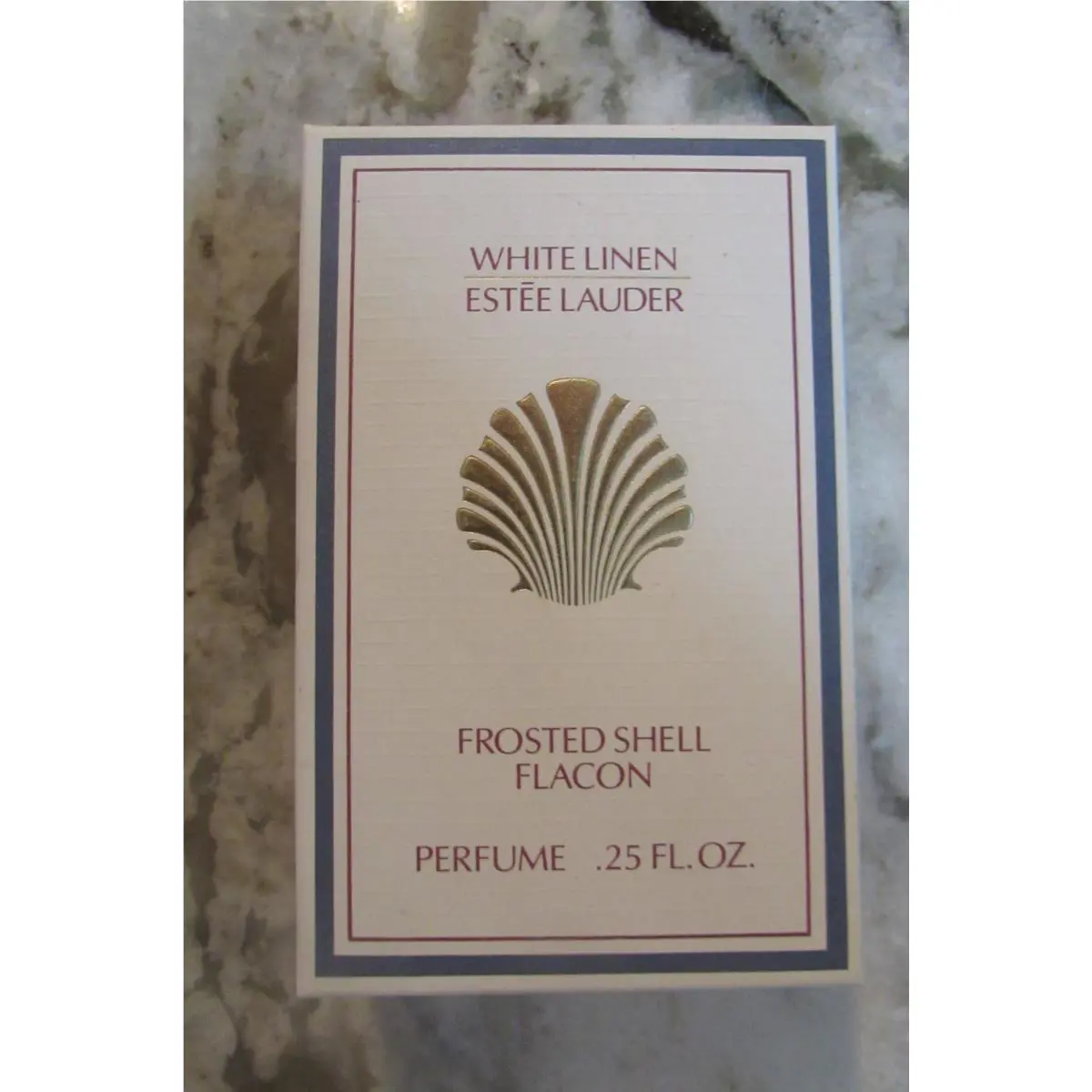 Vintage Estee Lauder White Linen Frosted Shell Flacon .25 Fl. Oz