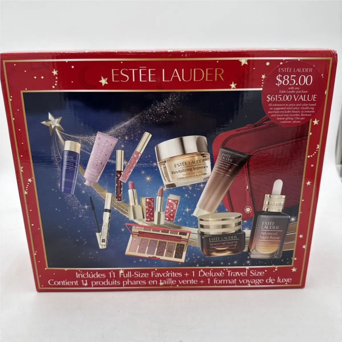 Estee Lauder Blockbuster Holiday Gift Set 11 Pcs Full Size Train Case