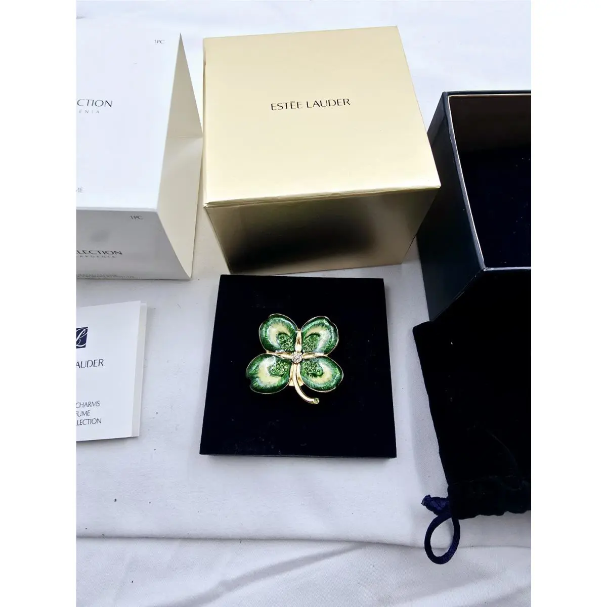 Estee Lauder Emerald Clover Tuberose Gardenia Solid Perfume Compact Rare