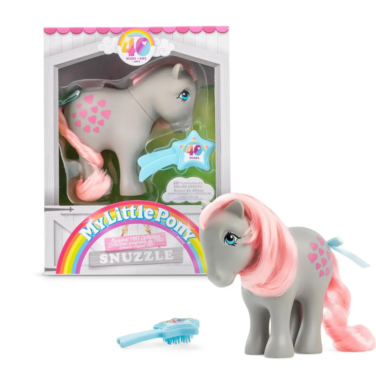 My Little Pony Snuzzle Figure 4 Inch Retro Classic with Brush and Ribbon