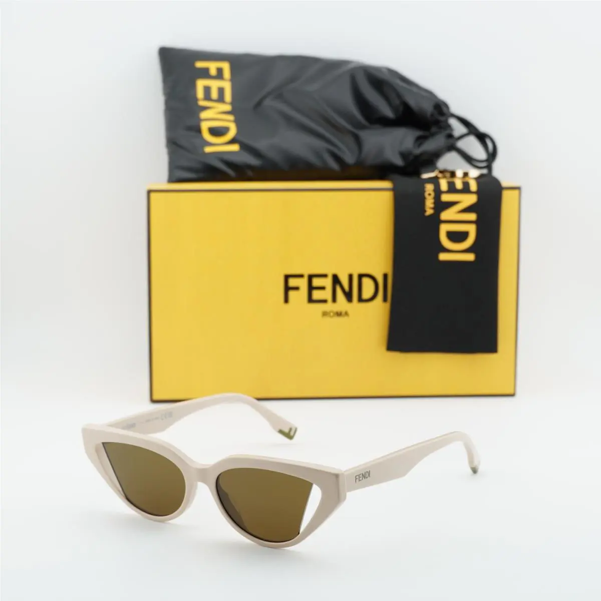 Fendi FE40009I 57J Shiny Brown/brown 52-16-142 Sunglasses
