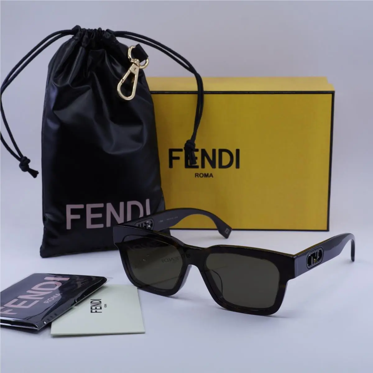 Fendi FE40107I 52E Dark Havana/brown 53-16-145 Sunglasses