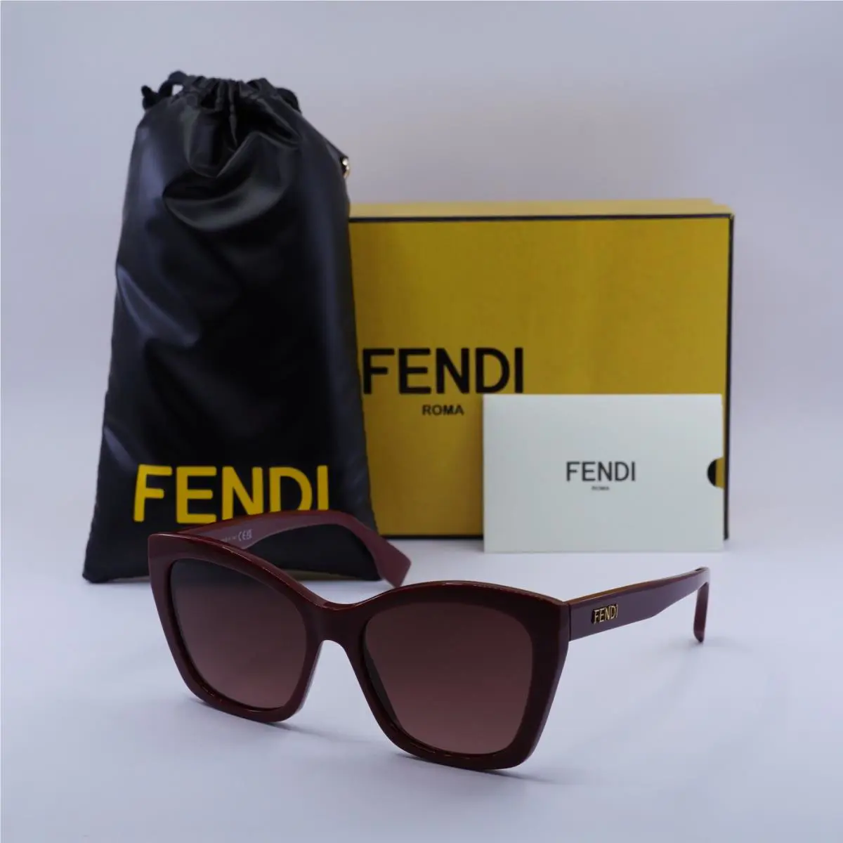 Fendi FE40151I 66F Shiny Red/brown Gradient 55-17-145 Sunglasses