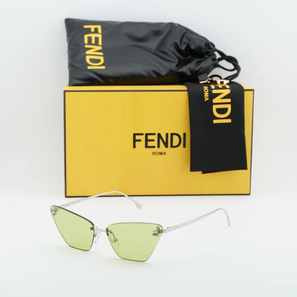 Fendi FE4160US 16N Silver/green 57-14-135 Sunglasses