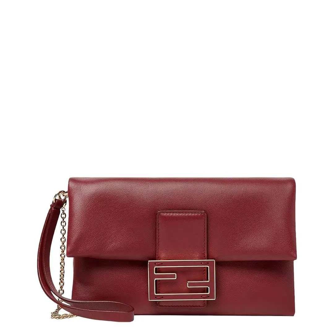 Fendi Leather Shoulder Bag Women`s Red