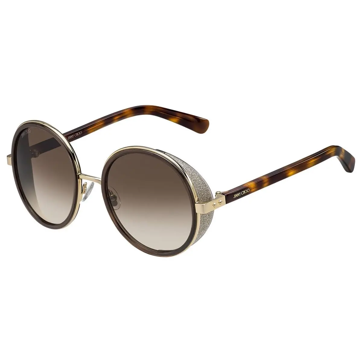 Jimmy Choo Womens` Andie/s Round Sunglasses - Rose Gold/brown/brown Gradient - Rose Gold/Brown/Brown Gradient, Frame: Beige