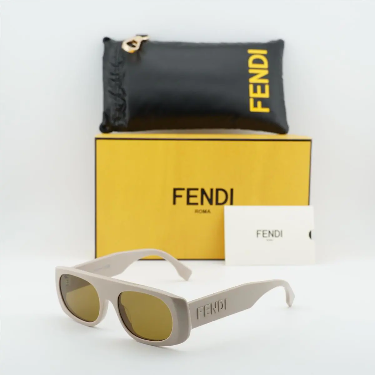 Fendi FE40169I 45E Shiny Brown/brown 54-19-150 Sunglasses