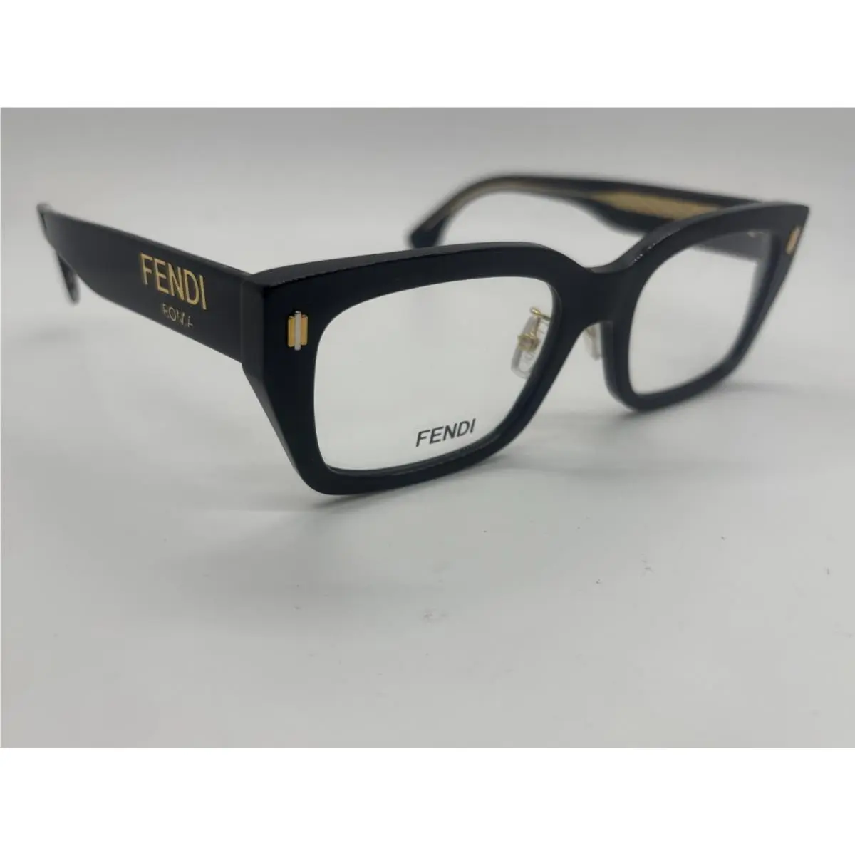 Fendi FE50094F 001 Black Square Eyeglasses 52-19-145mm Comes W/full Set