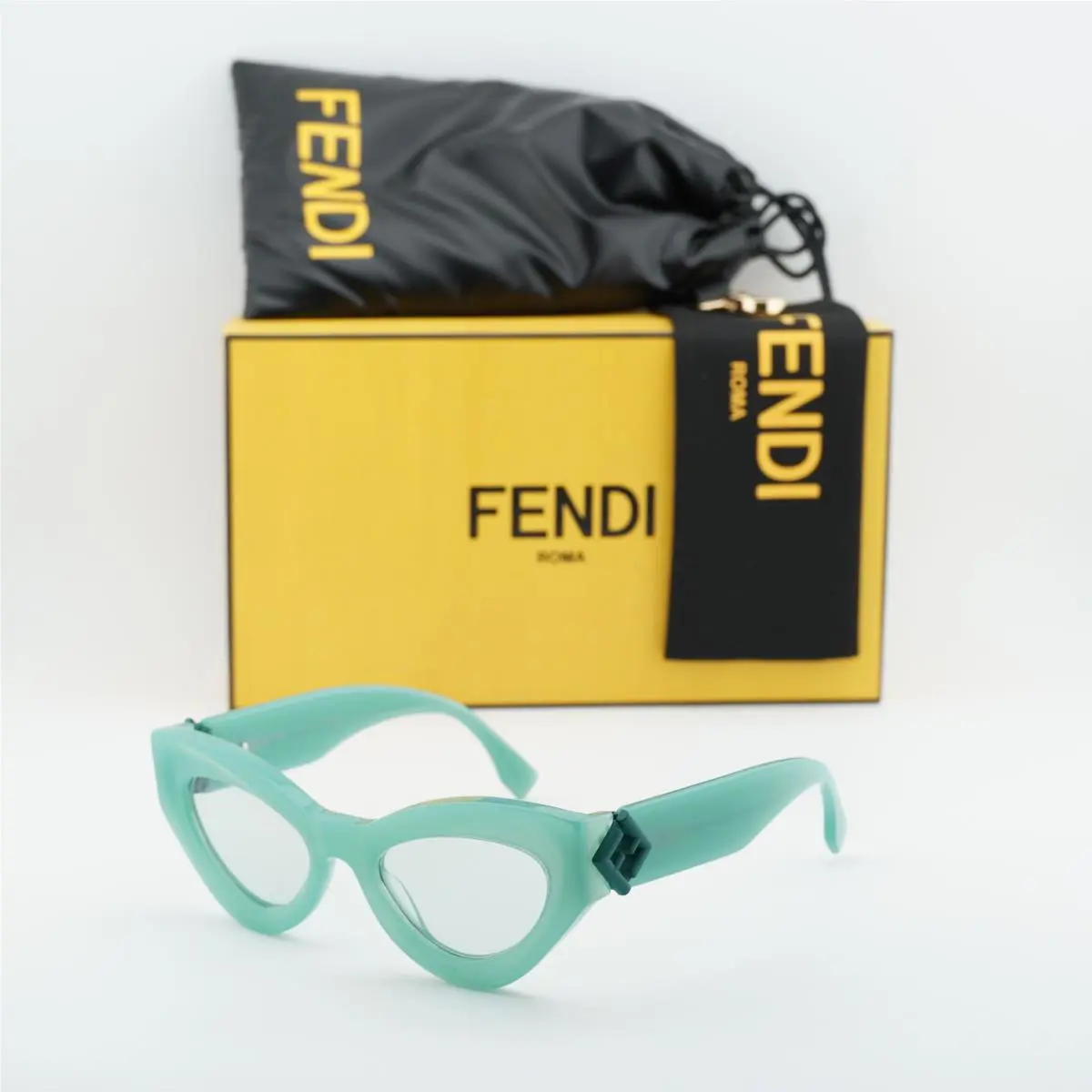 Fendi FE40146I 95N Shiny Green/green 52-20-140 Sunglasses