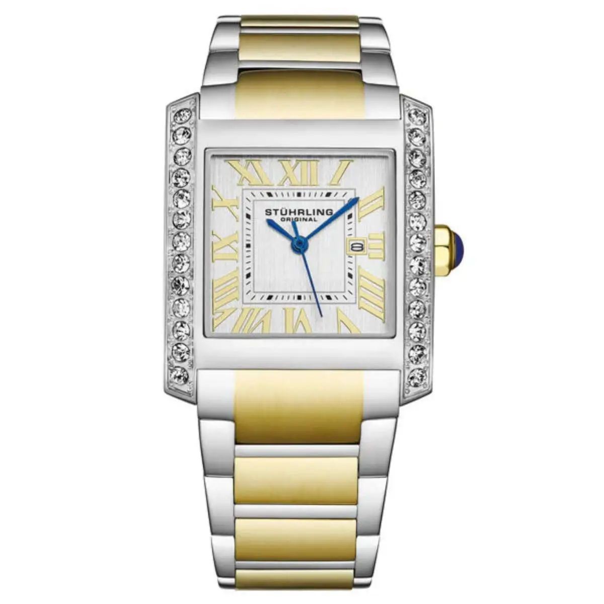Stuhrling 4088 3 Classic Stainless Steel Date Two Tone Womens Watch