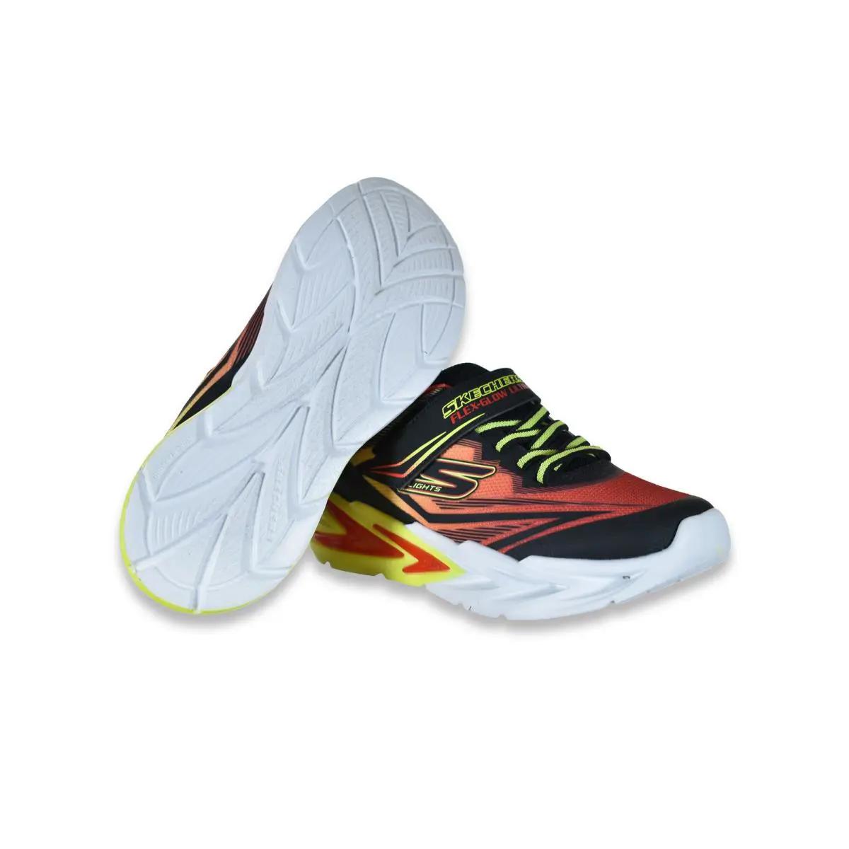 Skechers shoes - Skechers Boys` Flex Glow Light-Up Sneakers Color: black/red Size: - black/silver 6