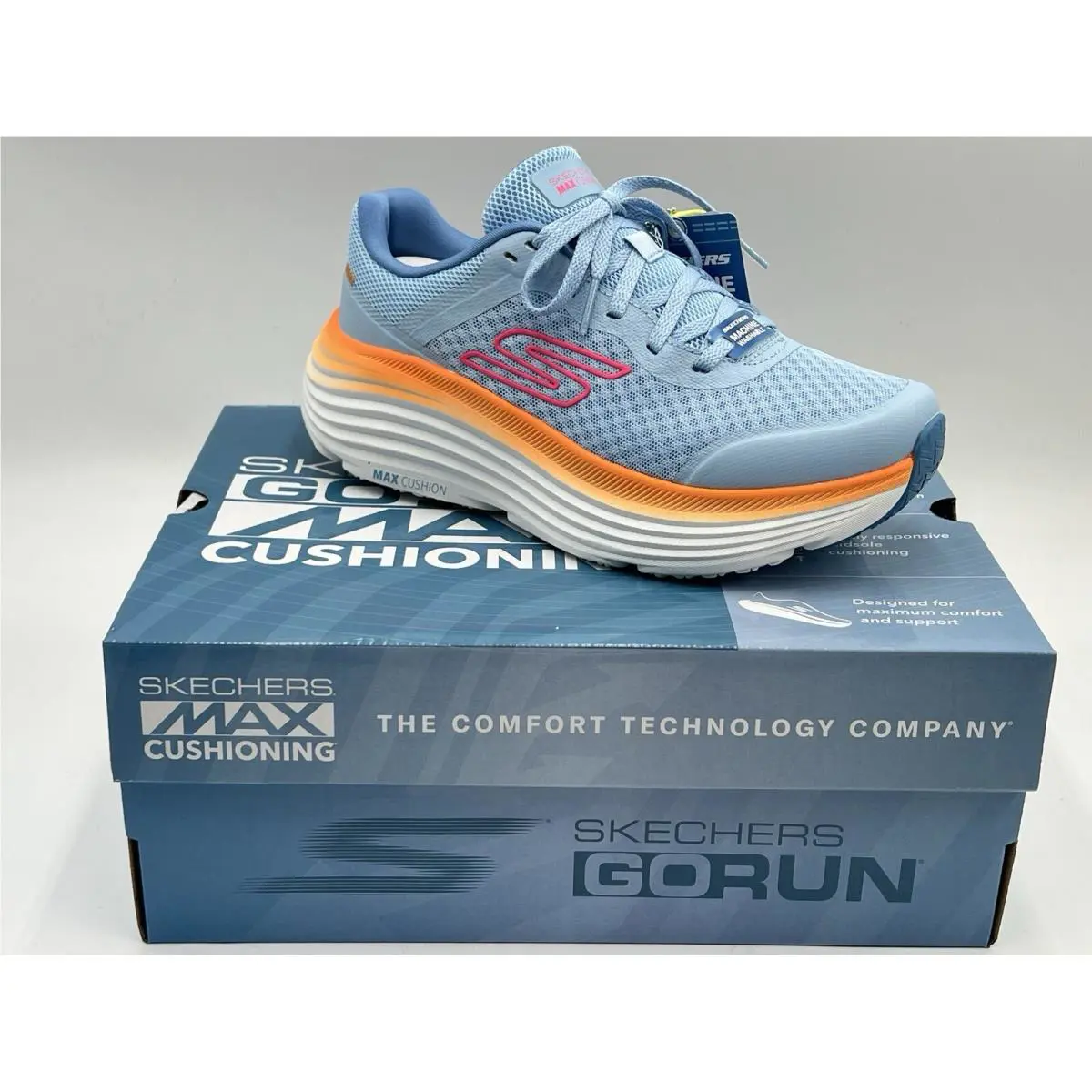 Skechers shoes - MAX CUSHIONING ENDEAVOUR - MAX CUSHIONING ENDEAVOUR - 129470 - BLUE ORANGE 9